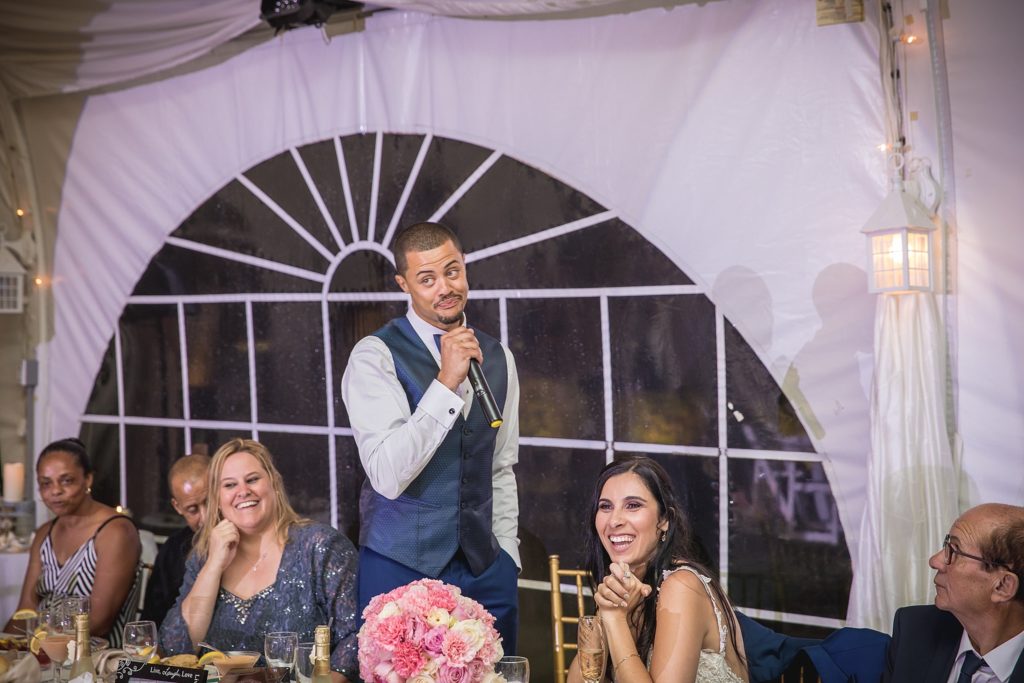 toasts at wedding reception